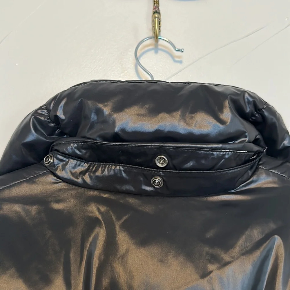ADD Down Women’s Black Belted Longline Jacket EUC US12 - Picture 7 of 10